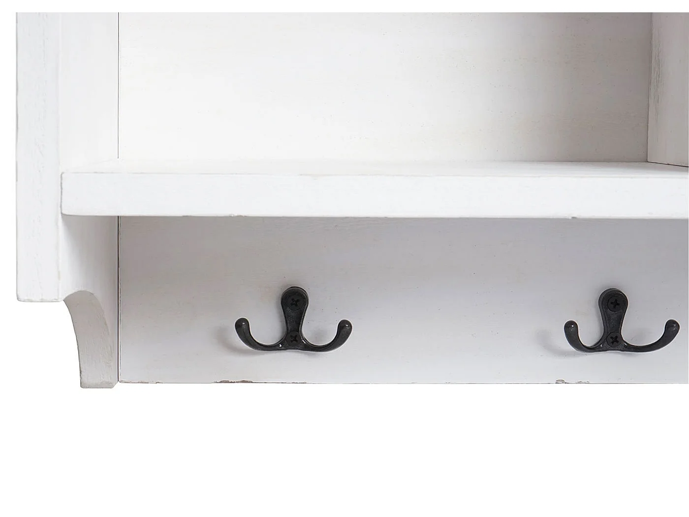 Mensola attaccapanni pensile MCW-K49 MDF da legno paulonia 30x80x20cm bianco shabby