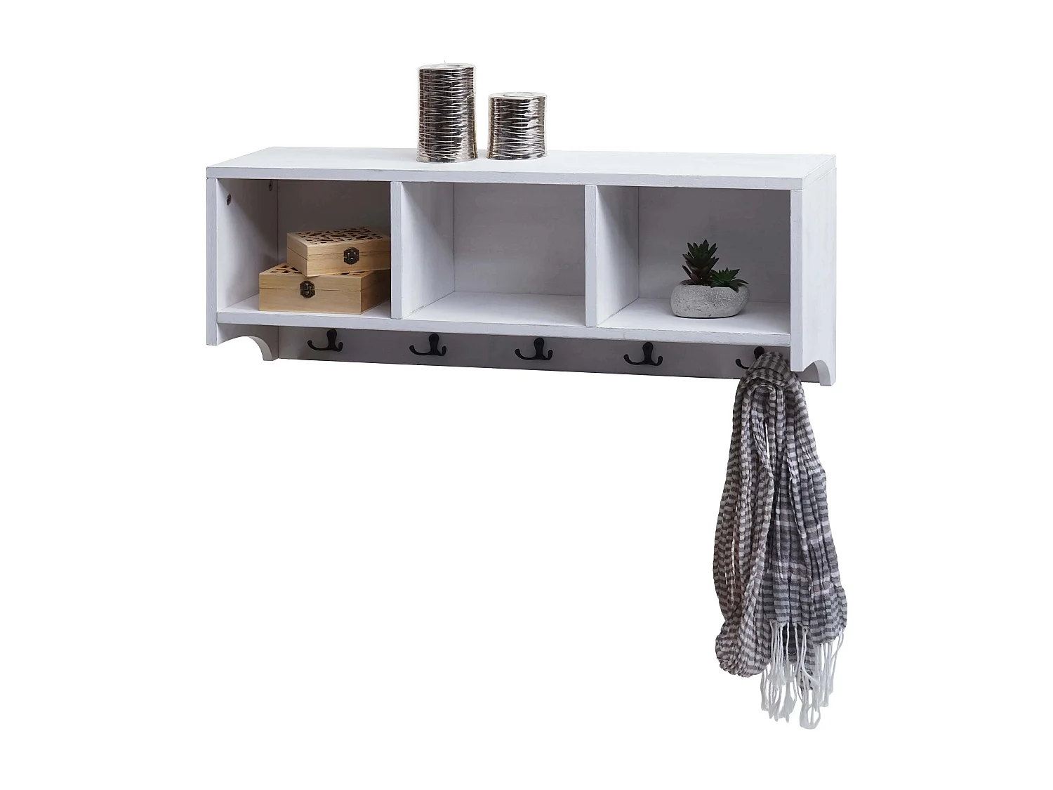 Wandregal MCW-K49, Weiß, shabby