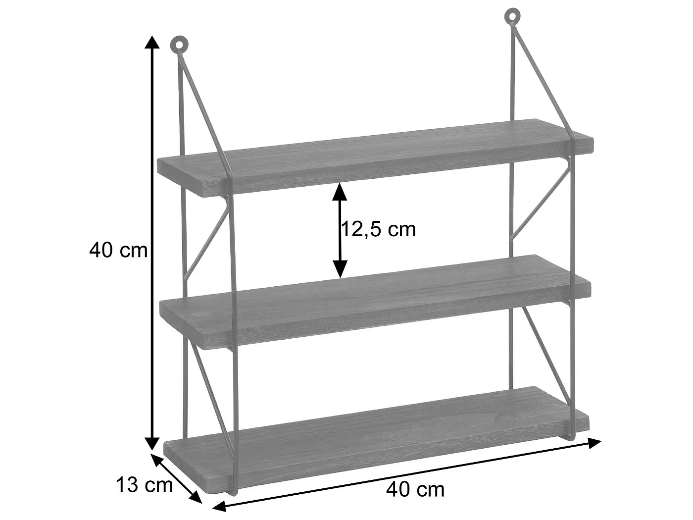 Étagère murale MCW-K78,  gris foncé