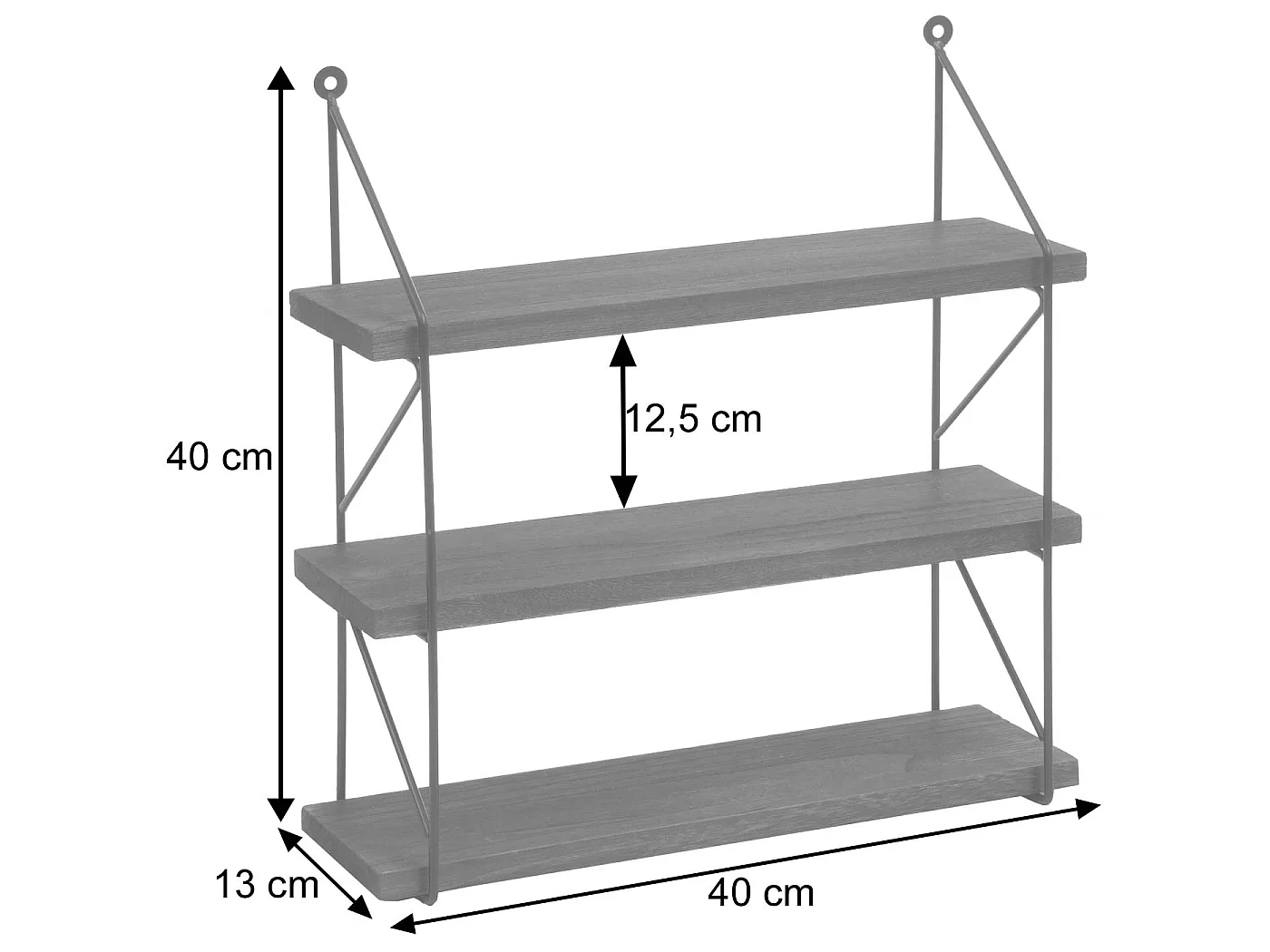 Étagère murale MCW-K78,  gris foncé