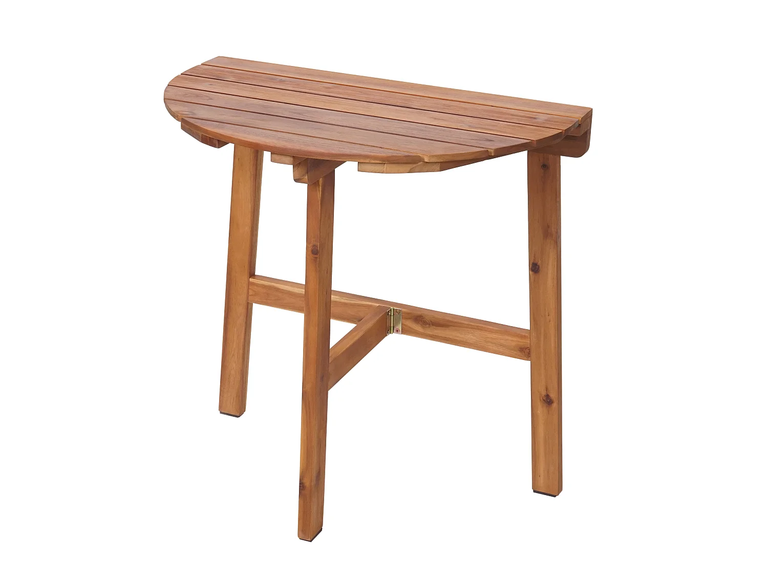 Tavolino pieghevole giardino balcone interni esterni MCW-L19 legno acacia 71x70x34cm