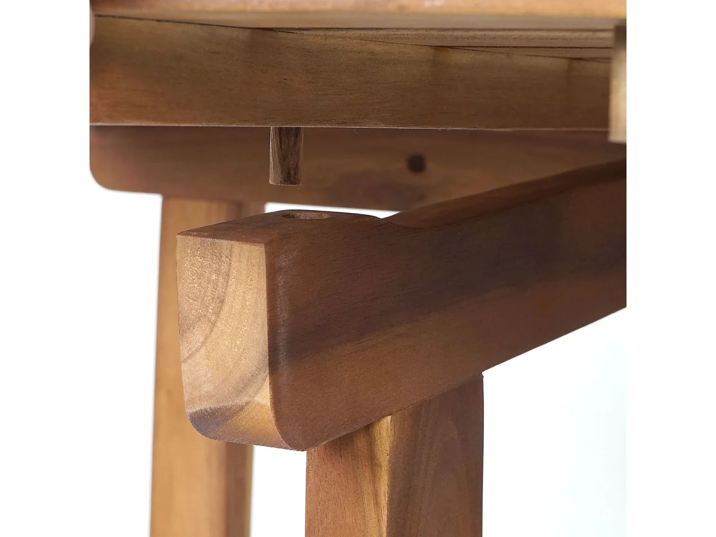 Tavolino pieghevole giardino balcone interni esterni MCW-L19 legno acacia 71x70x34cm