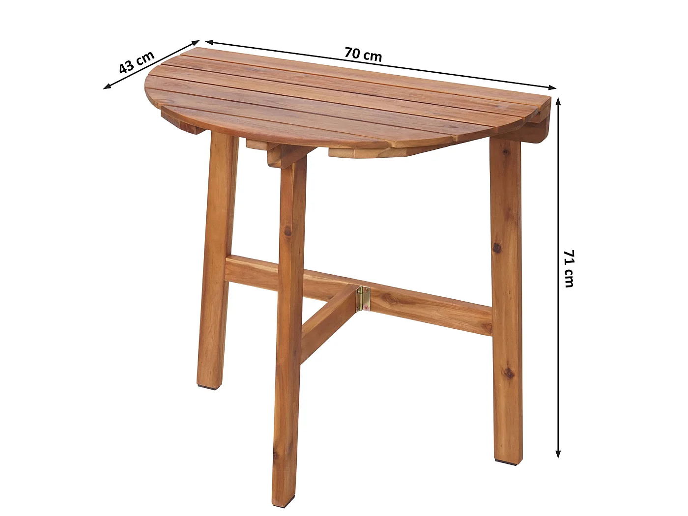 Klapptisch MCW-L19, Gartentisch Balkontisch, In-/Outdoor klappbar Akazie Holz FSC®-zertifiziert 71x70x34cm