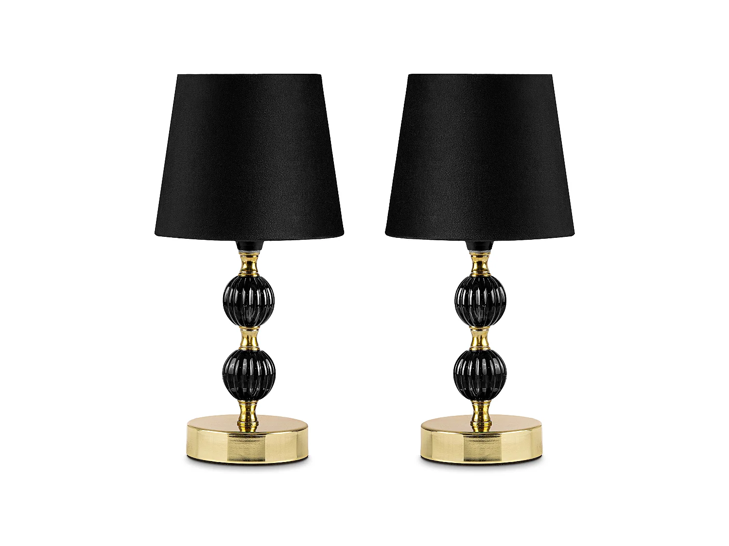 Nachttischlampen  2St. - Acryl - Schwarz - VULGA