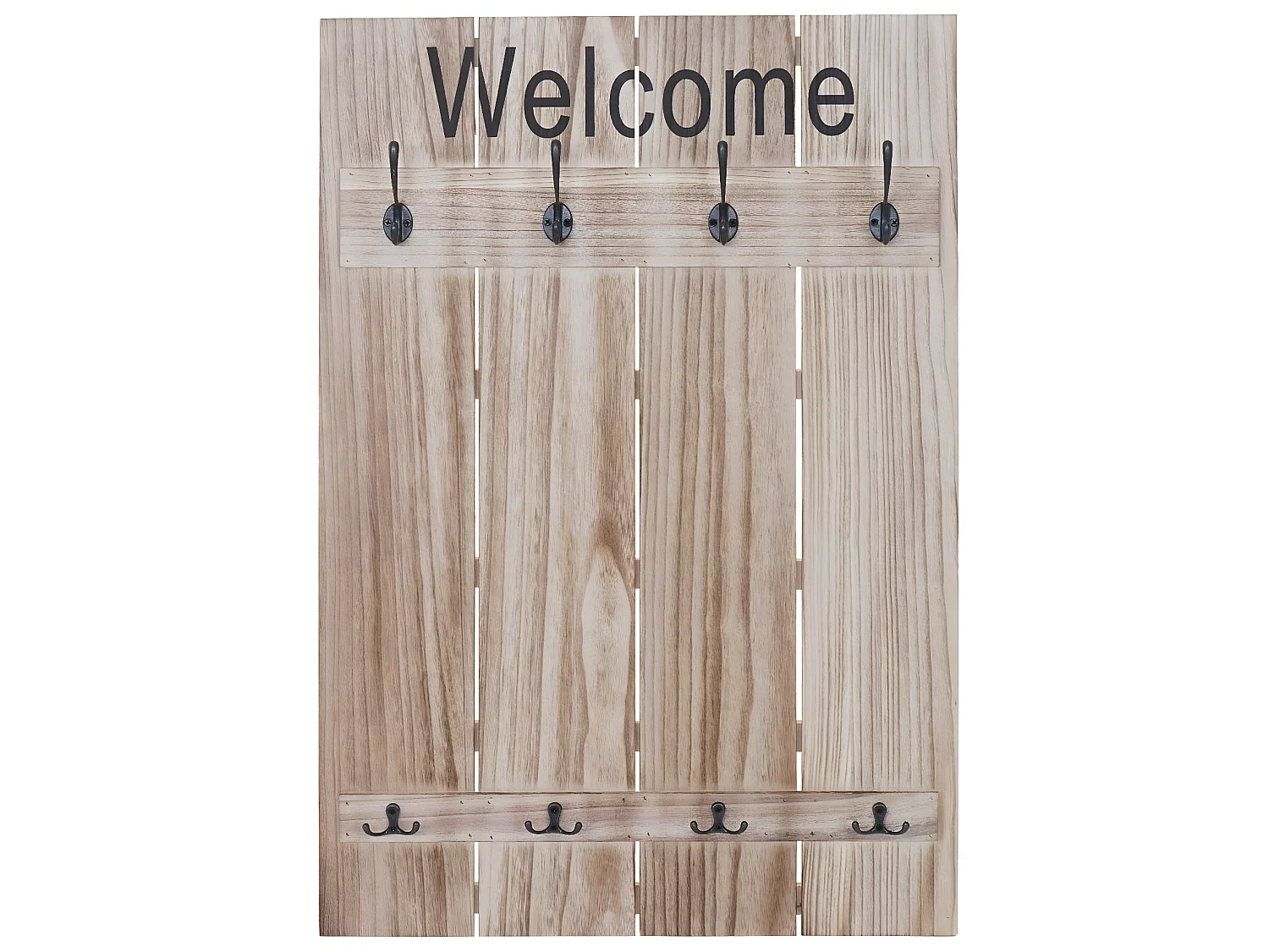 Portemanteau mural MCW-C89 Welcome Shabby,  brun naturel shabby