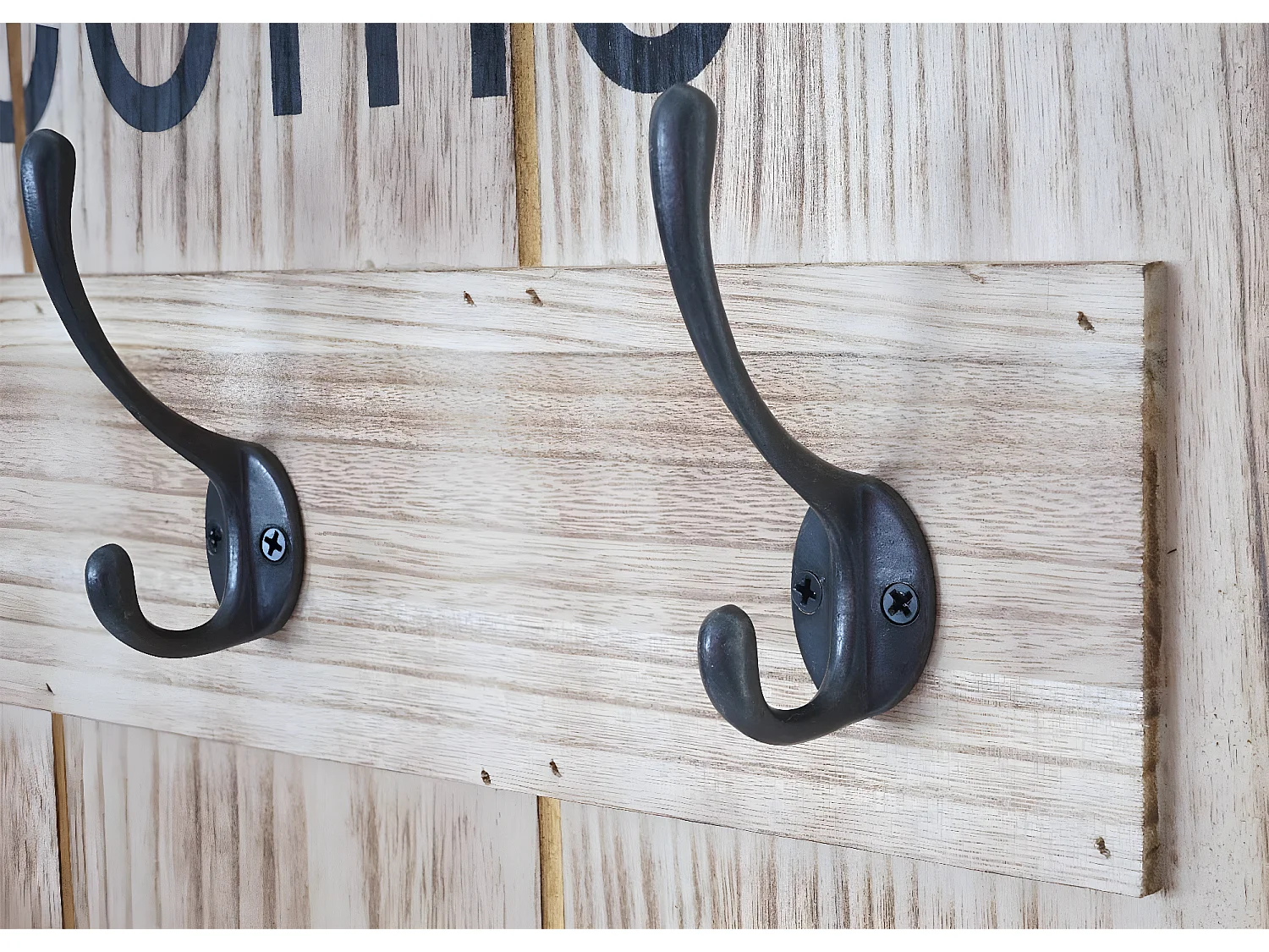 Portemanteau mural MCW-C89 Welcome Shabby,  brun naturel shabby