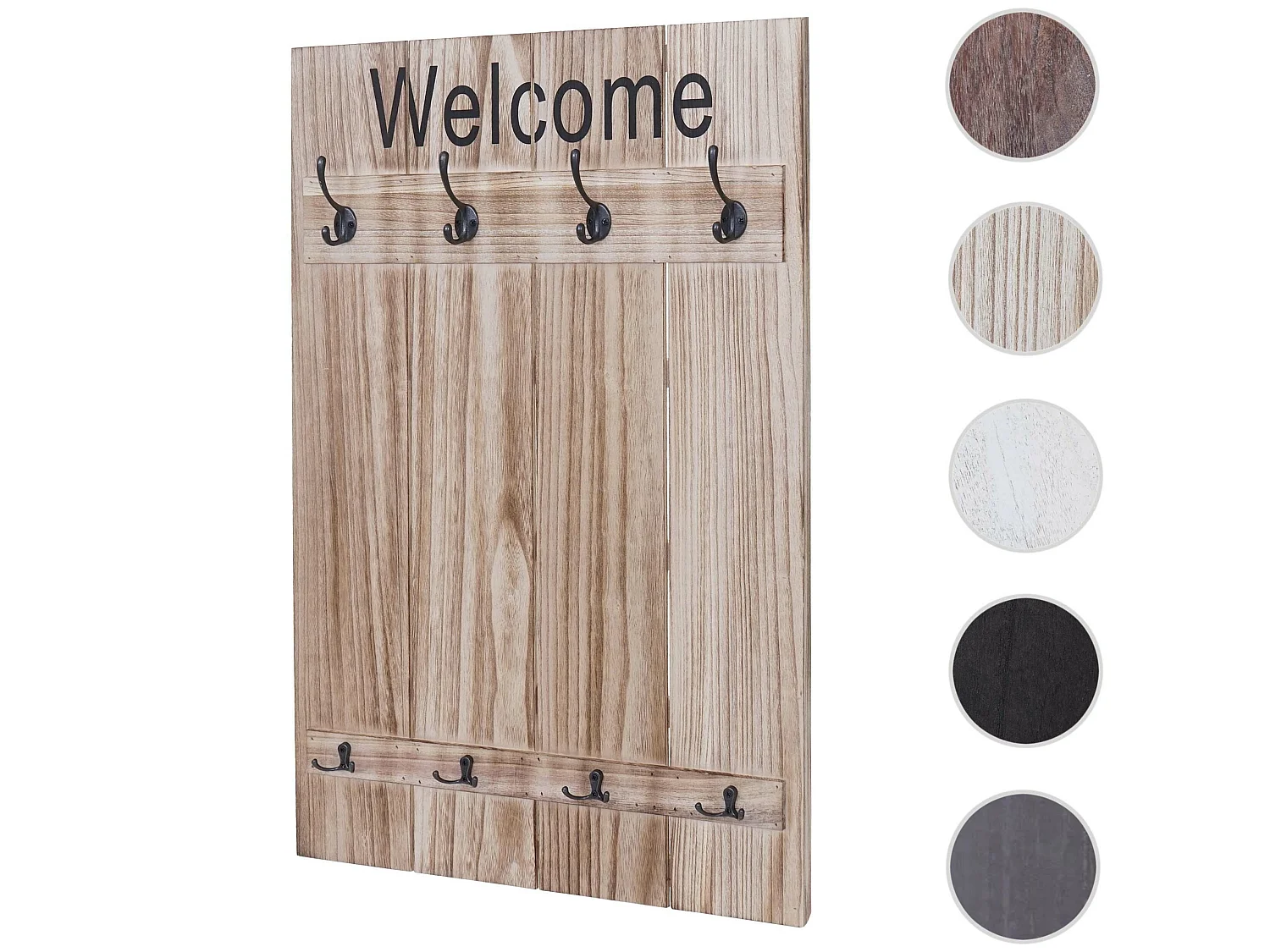 Portemanteau mural MCW-C89 Welcome Shabby,  brun naturel shabby