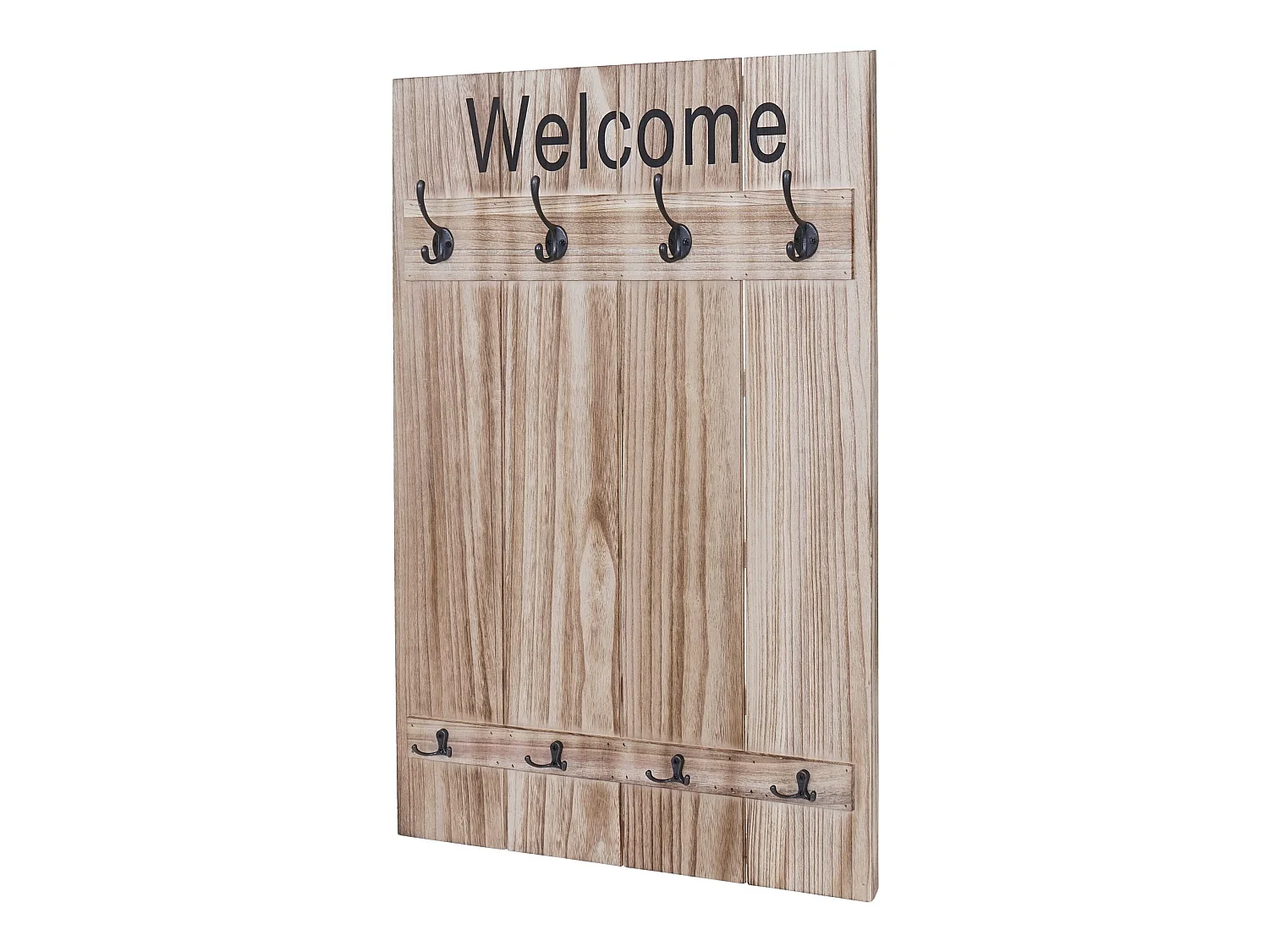 Portemanteau mural MCW-C89 Welcome Shabby,  brun naturel shabby