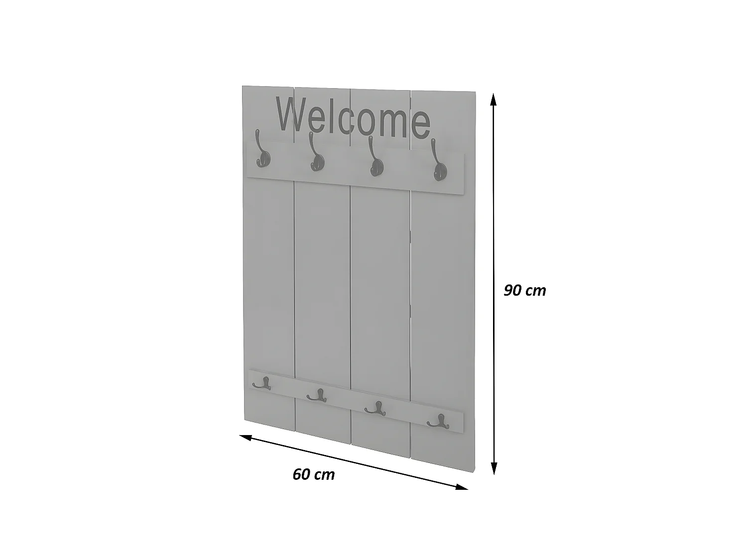 Wandkapstok MCW-C89 Welcome Shabby,  natuurlijk bruin