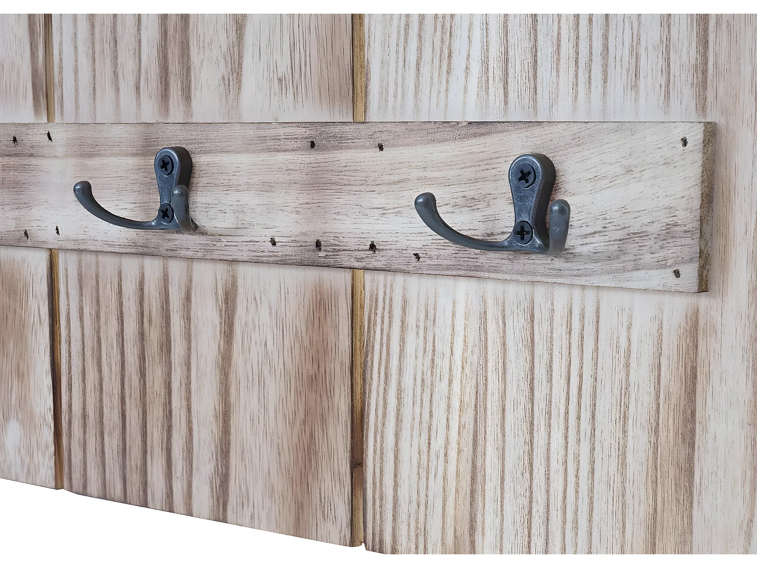 Wandkapstok MCW-C89 Welcome Shabby,  natuurlijk bruin