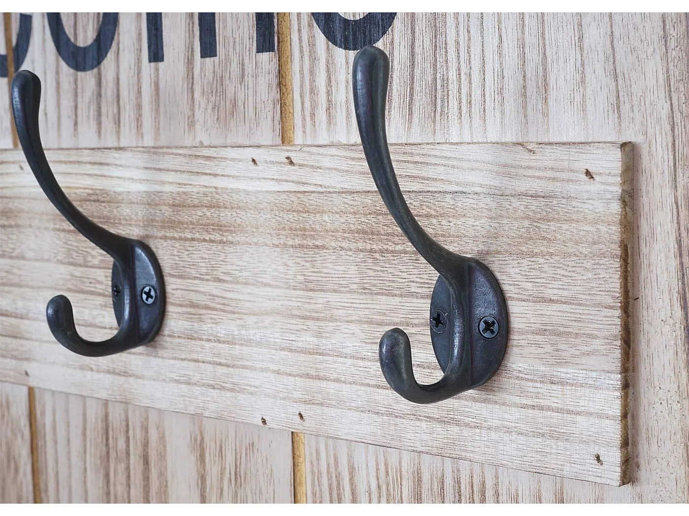 Portemanteau mural MCW-C89 Welcome Shabby,  brun naturel shabby