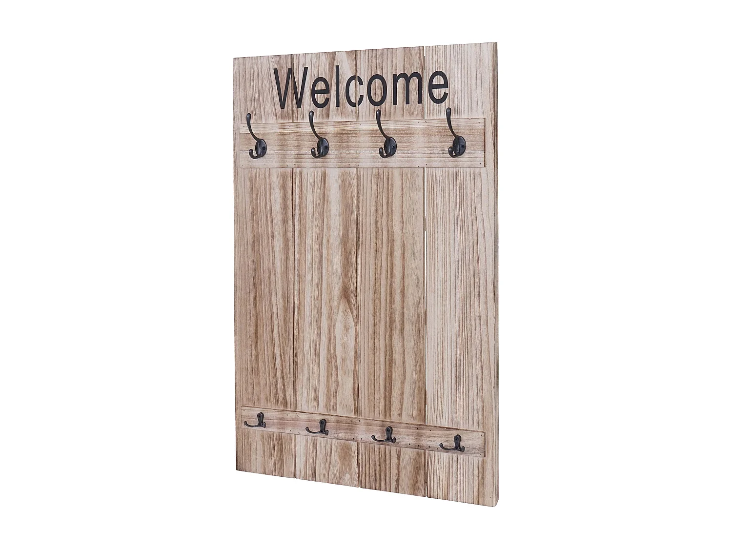Perchero de pared MCW-C89 Welcome Shabby,  marrón natural