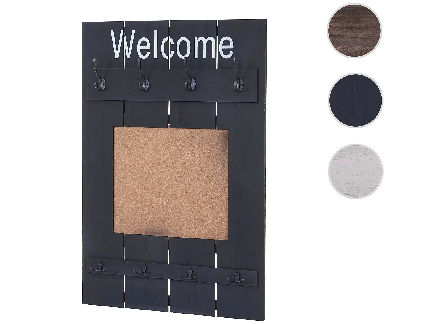 Portemanteau mural MCW-C89 avec tableau d'affichage,  gris foncé shabby