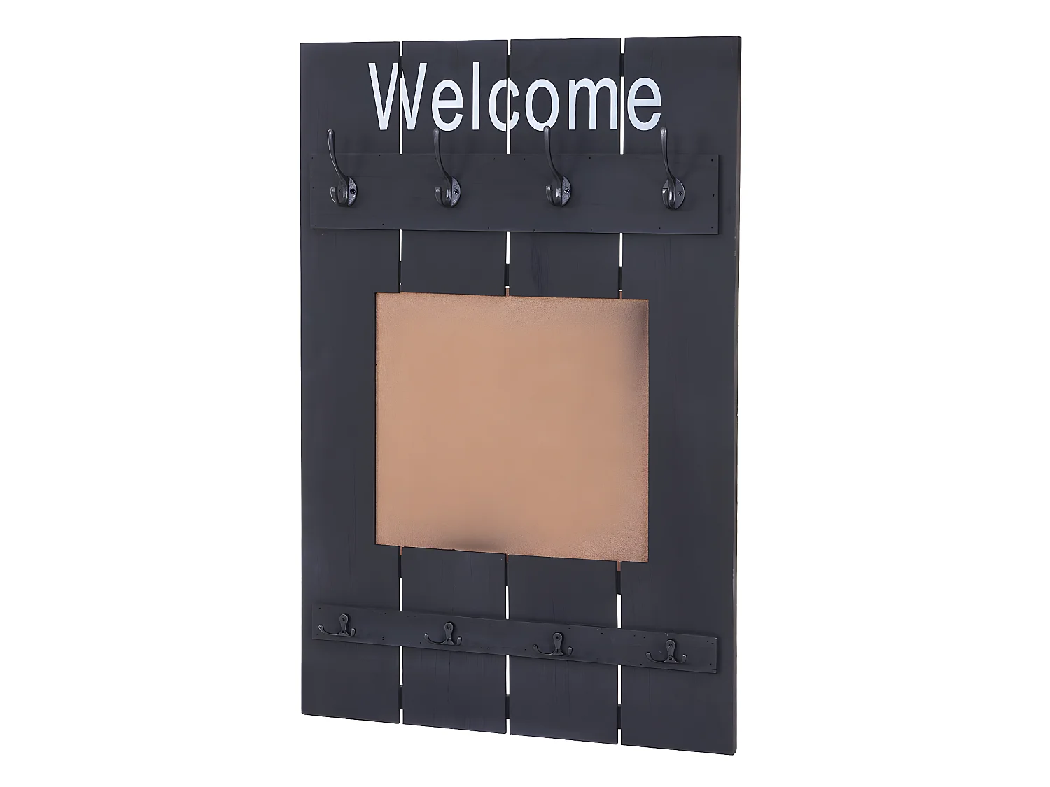 Portemanteau mural MCW-C89 avec tableau d'affichage,  gris foncé shabby