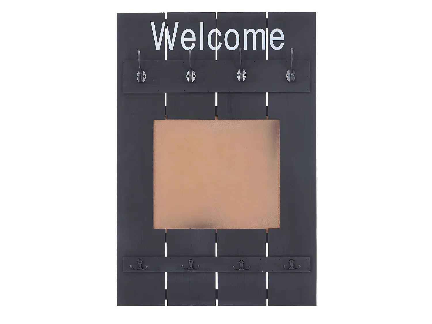 Portemanteau mural MCW-C89 avec tableau d'affichage,  gris foncé shabby