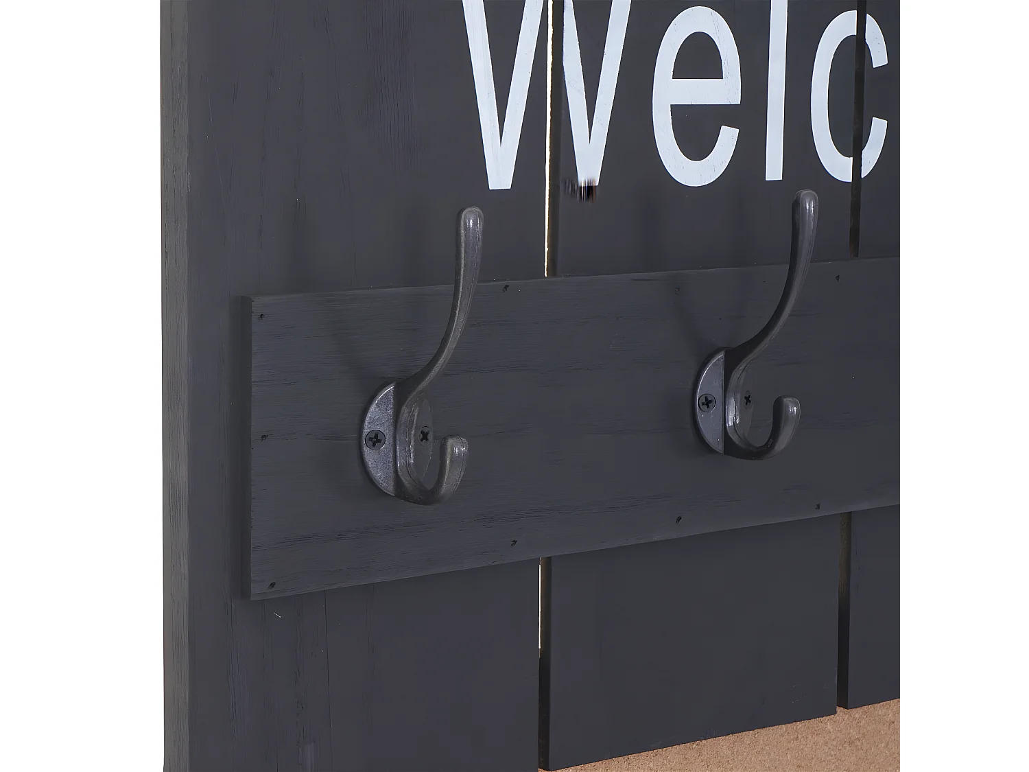 Portemanteau mural MCW-C89 avec tableau d'affichage,  gris foncé shabby