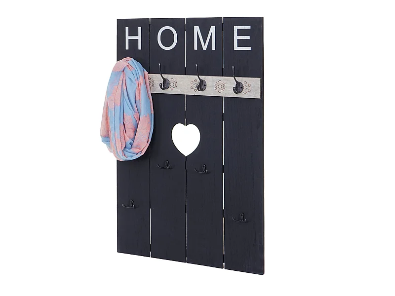 Portemanteau mural MCW-C89 Home look shabby,  gris foncé shabby
