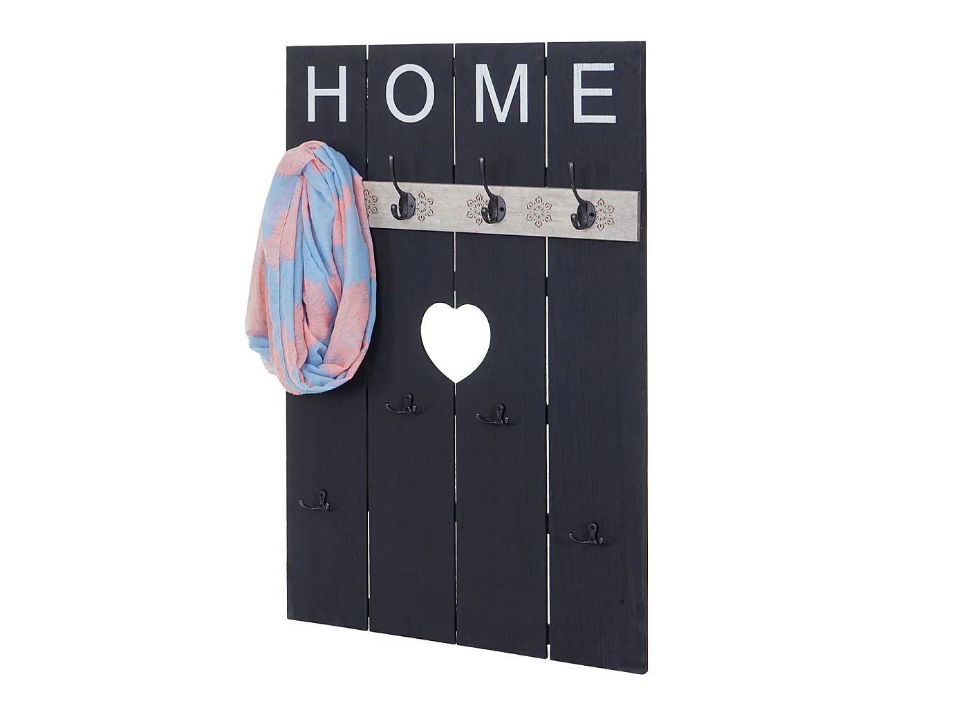 Perchero de pared MCW-C89 Home Shabby look,  gris oscuro, shabby