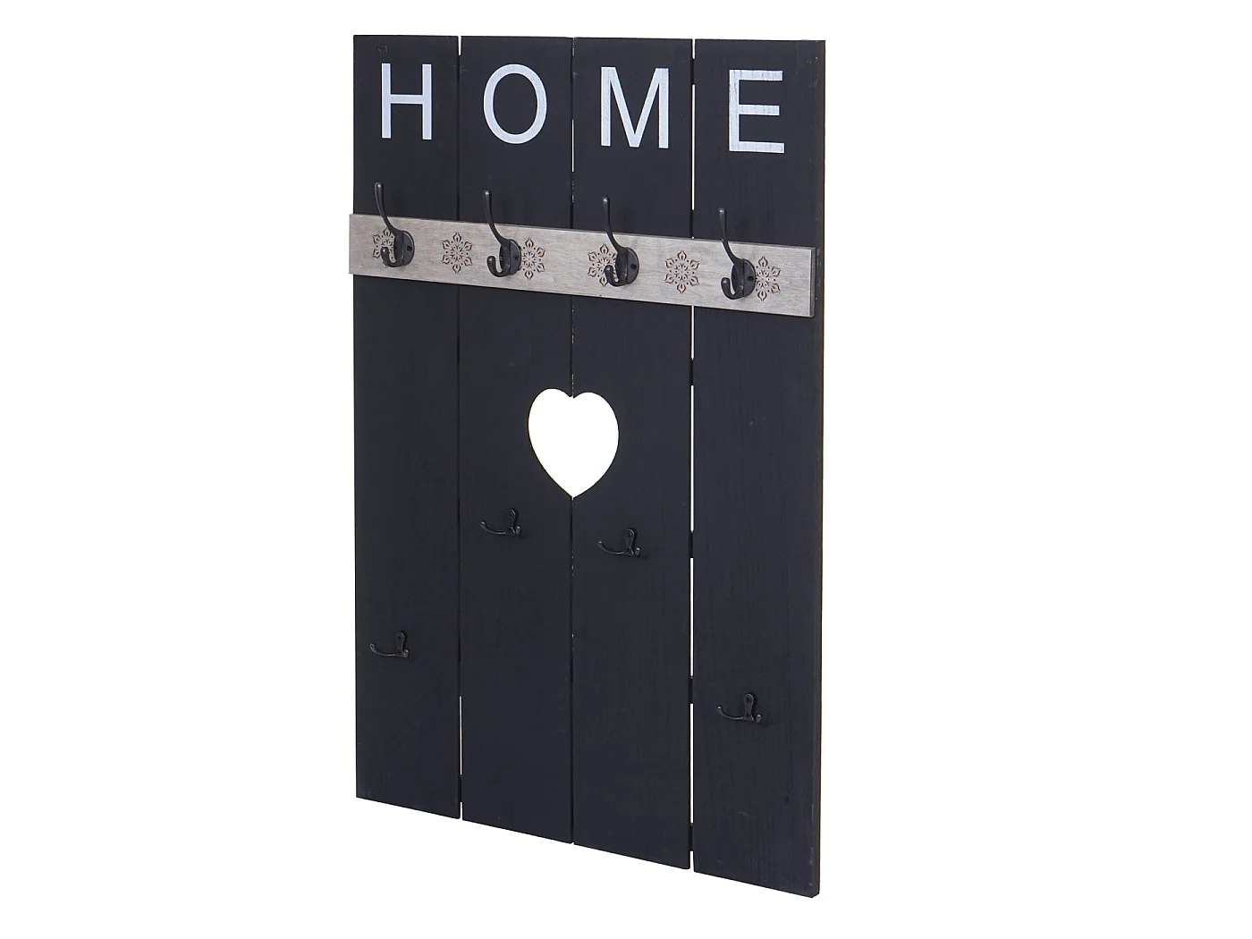 Perchero de pared MCW-C89 Home Shabby look,  gris oscuro, shabby