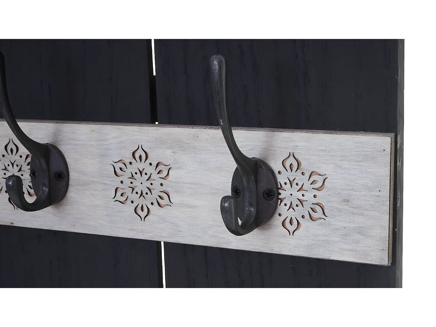 Perchero de pared MCW-C89 Home Shabby look,  gris oscuro, shabby