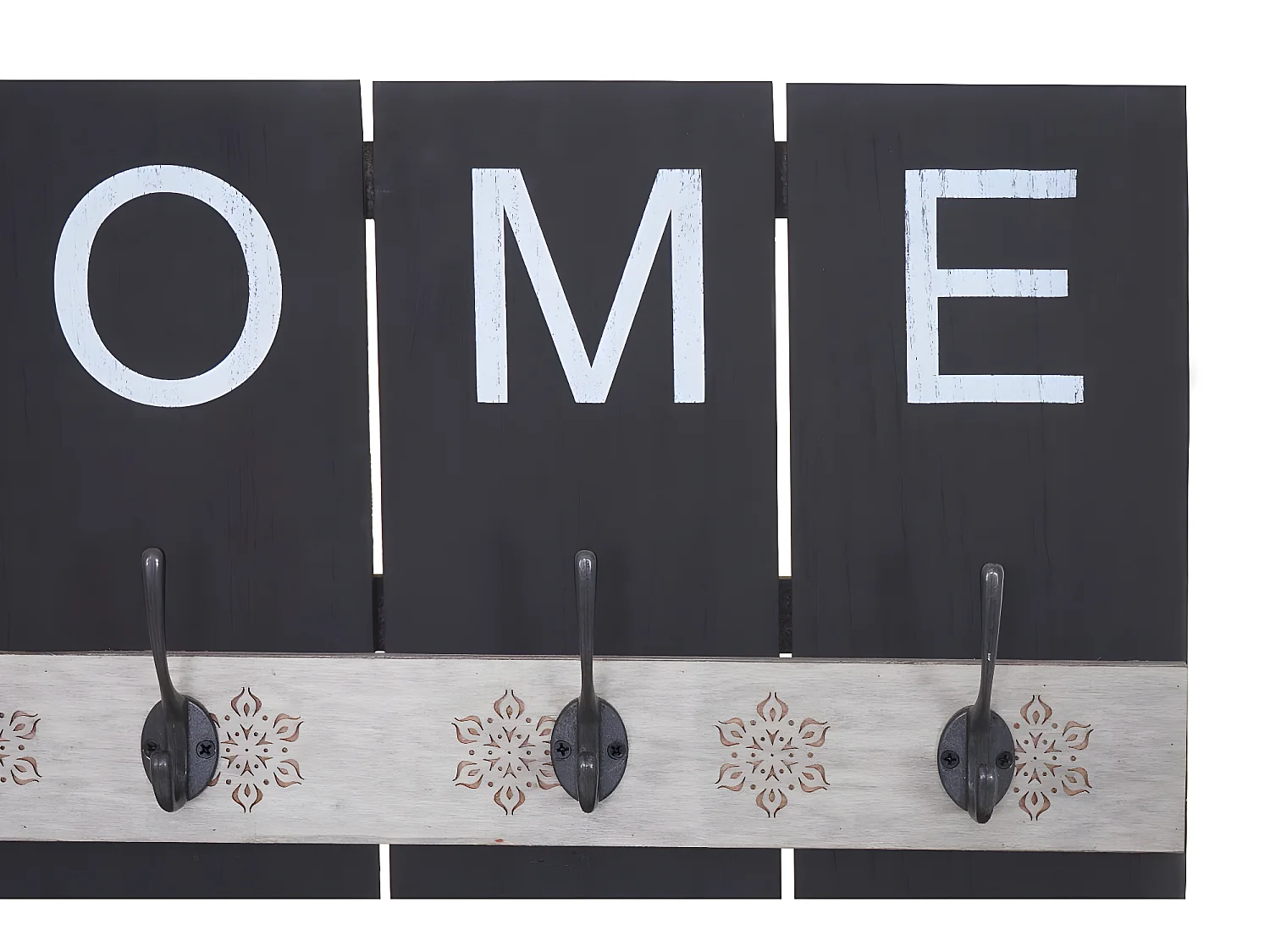 Perchero de pared MCW-C89 Home Shabby look,  gris oscuro, shabby