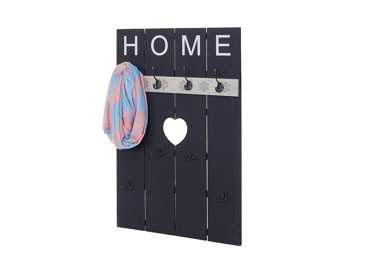 Wandkapstok MCW-C89 Home Shabby-look,  donkergrijs, shabby