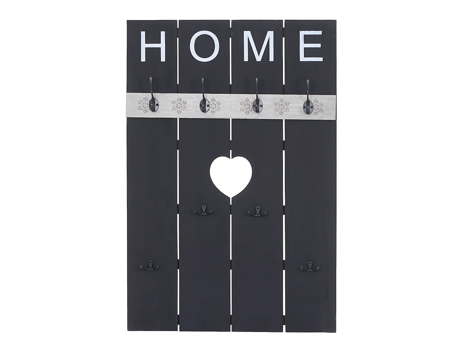 Portemanteau mural MCW-C89 Home look shabby,  gris foncé shabby