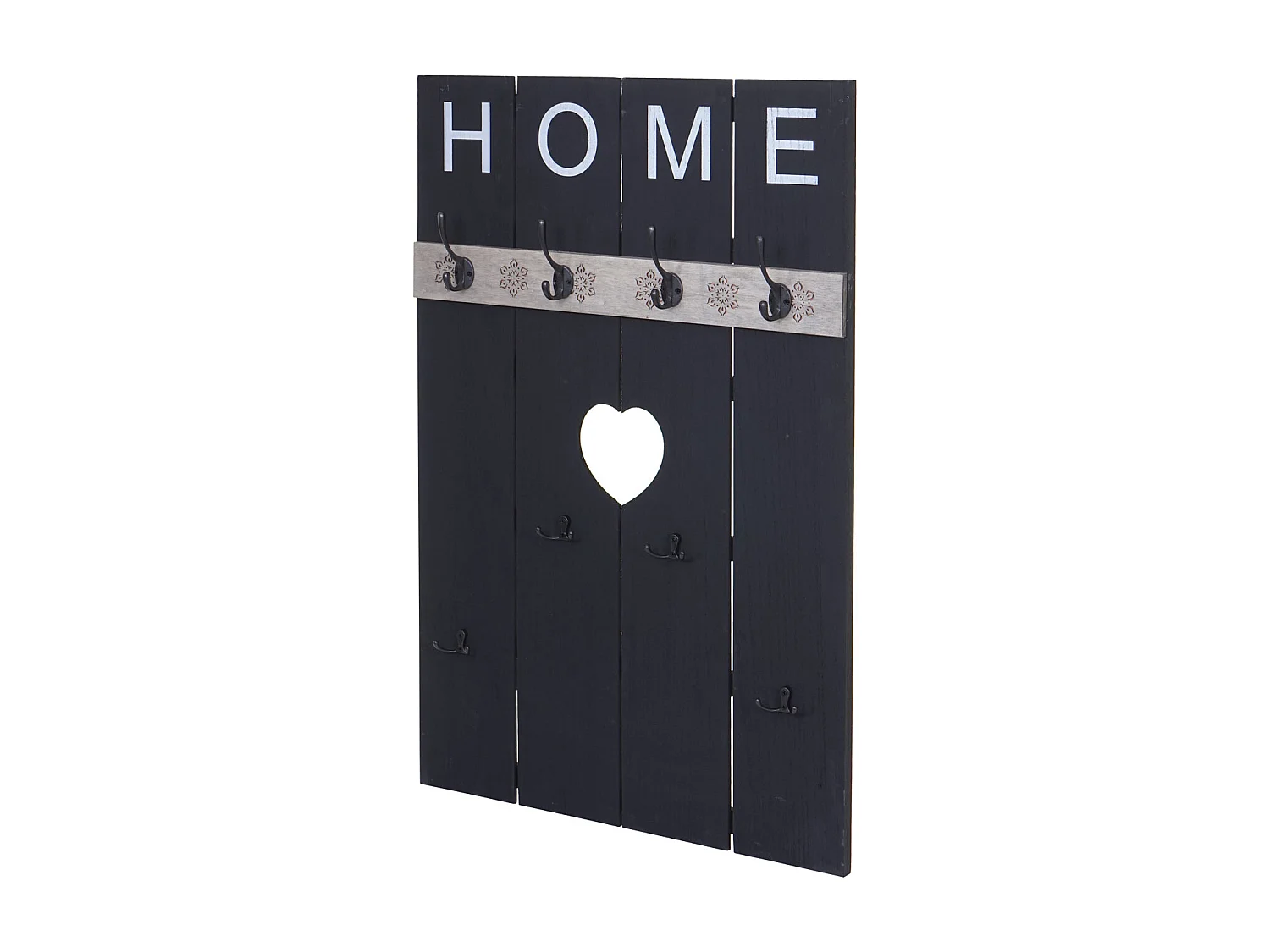 Portemanteau mural MCW-C89 Home look shabby,  gris foncé shabby