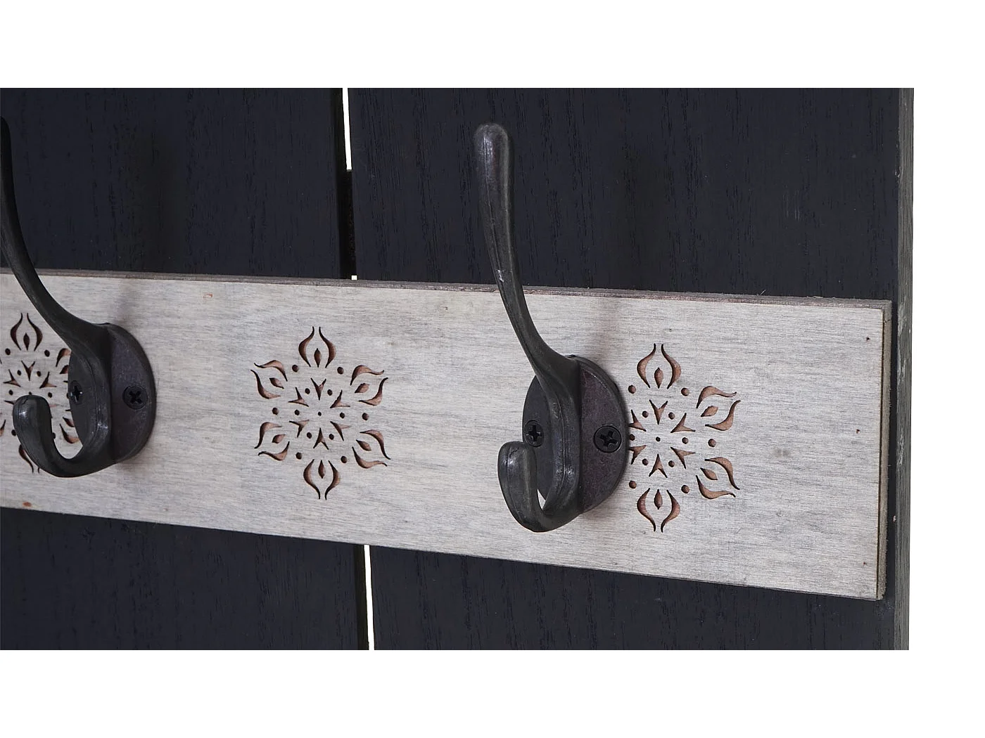 Portemanteau mural MCW-C89 Home look shabby,  gris foncé shabby