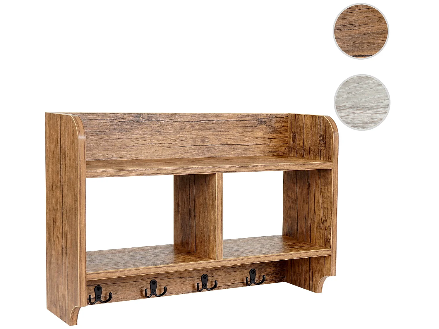 Portemanteau mural MCW-C68,  aspect chêne sauvage