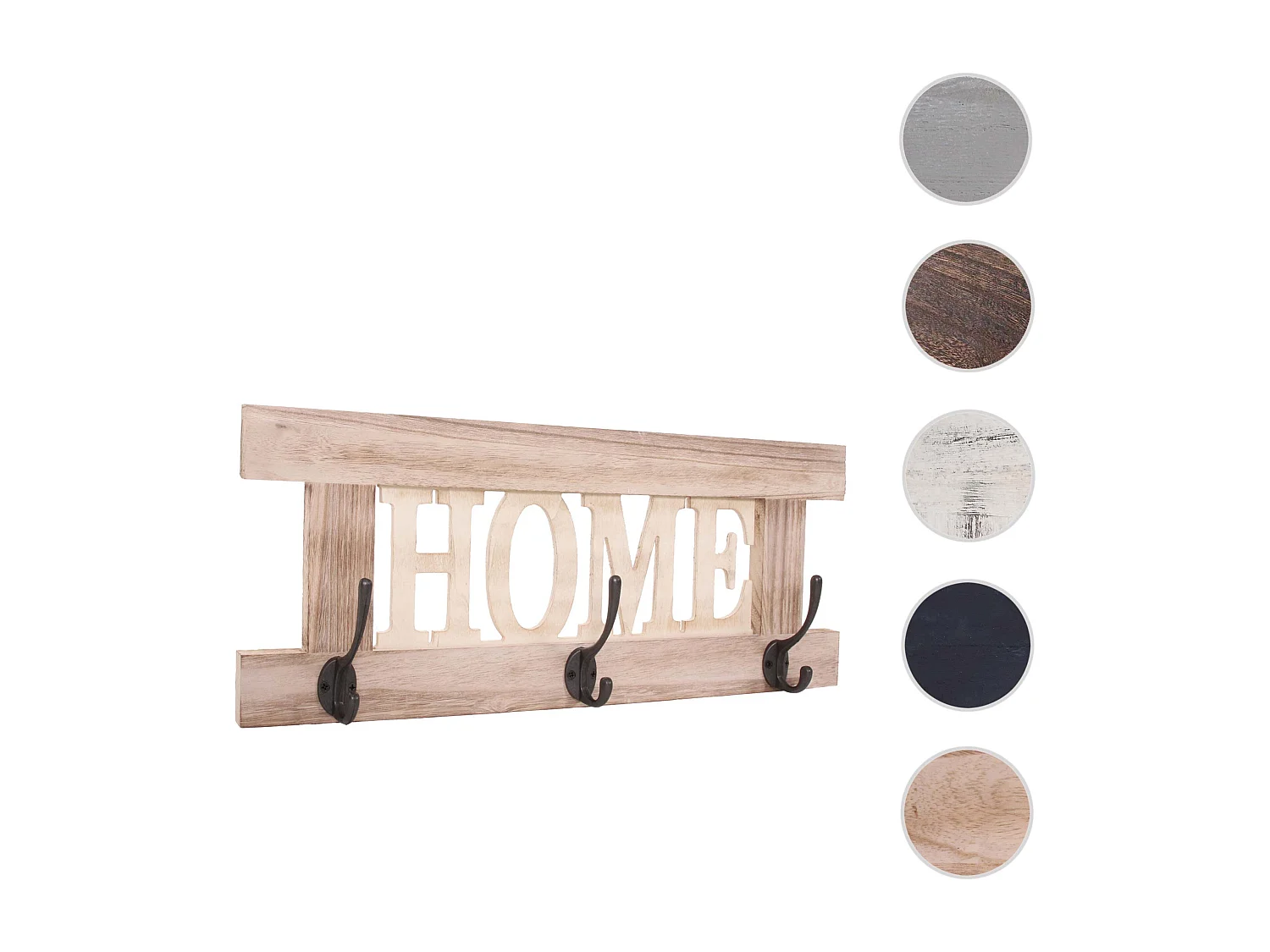 Bengaleiro de parede MCW-C60 Home Estilo gasto,  castanho natural