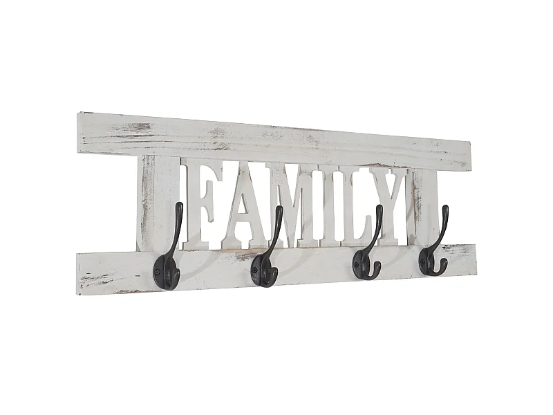 Appendiabiti guardaroba shabby vintage MCW-C60 Family 60x21cm bianco