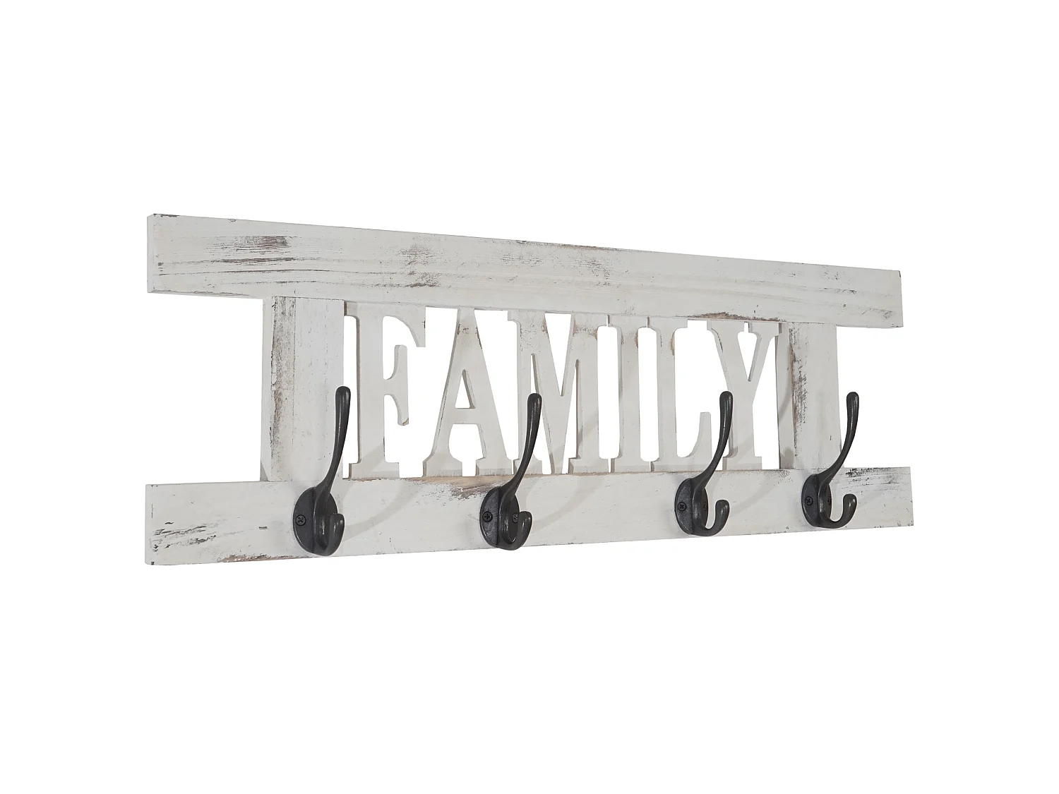 Bengaleiro de parede MCW-C60 Family Shabby look,  branco, gasto