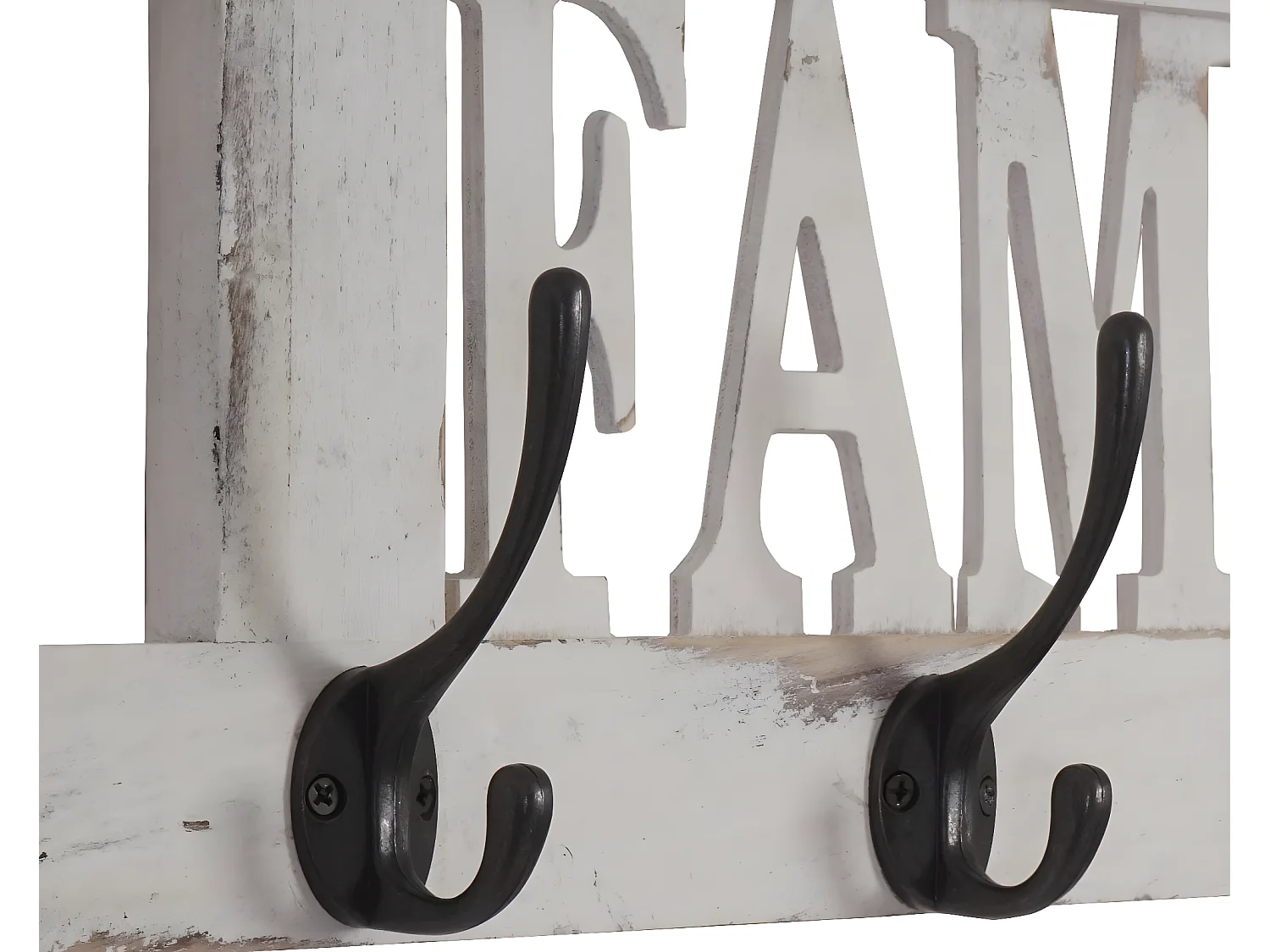 Bengaleiro de parede MCW-C60 Family Shabby look,  branco, gasto