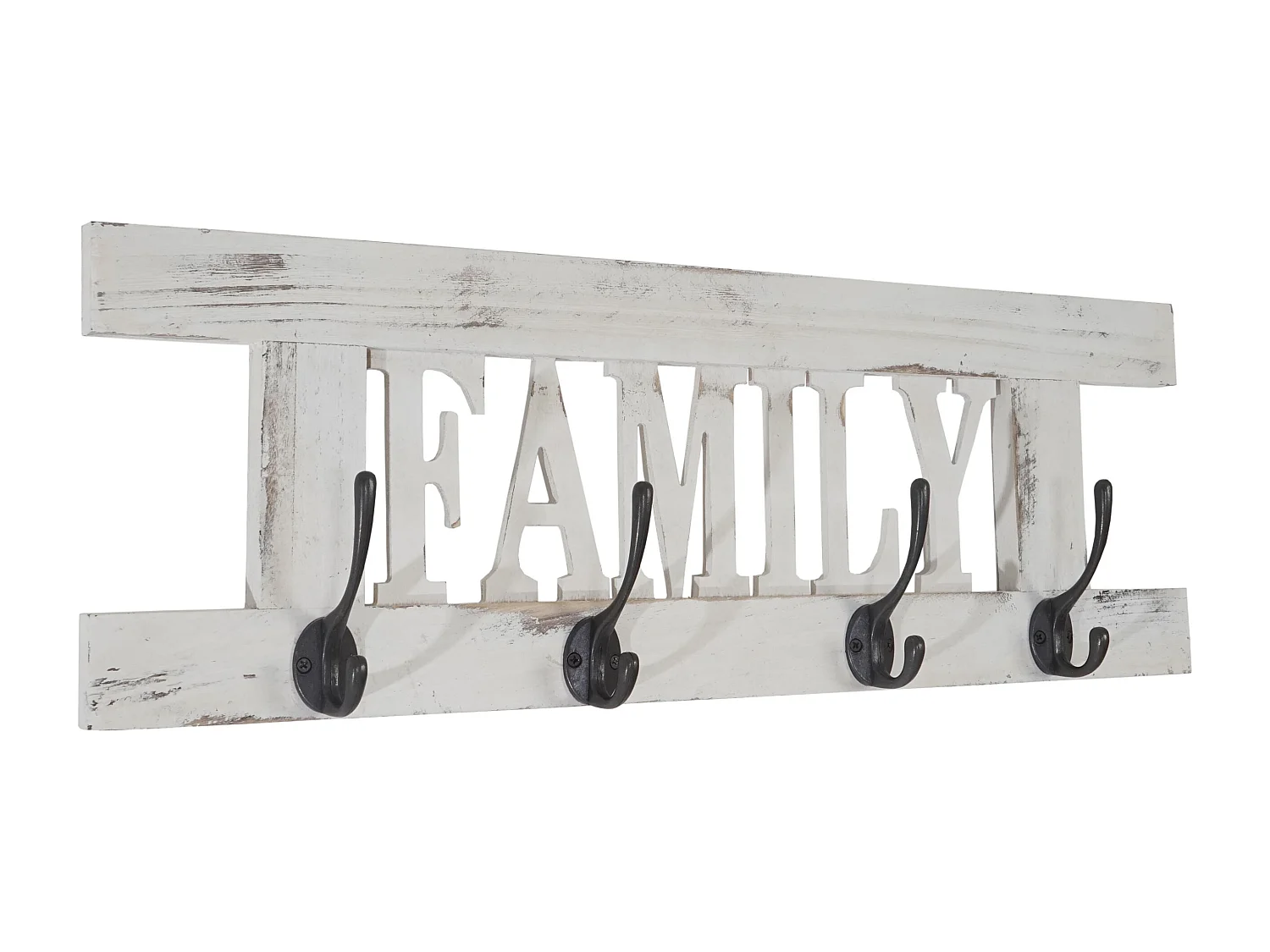 Wandkapstok MCW-C60 Family Shabby-look,  wit, shabby