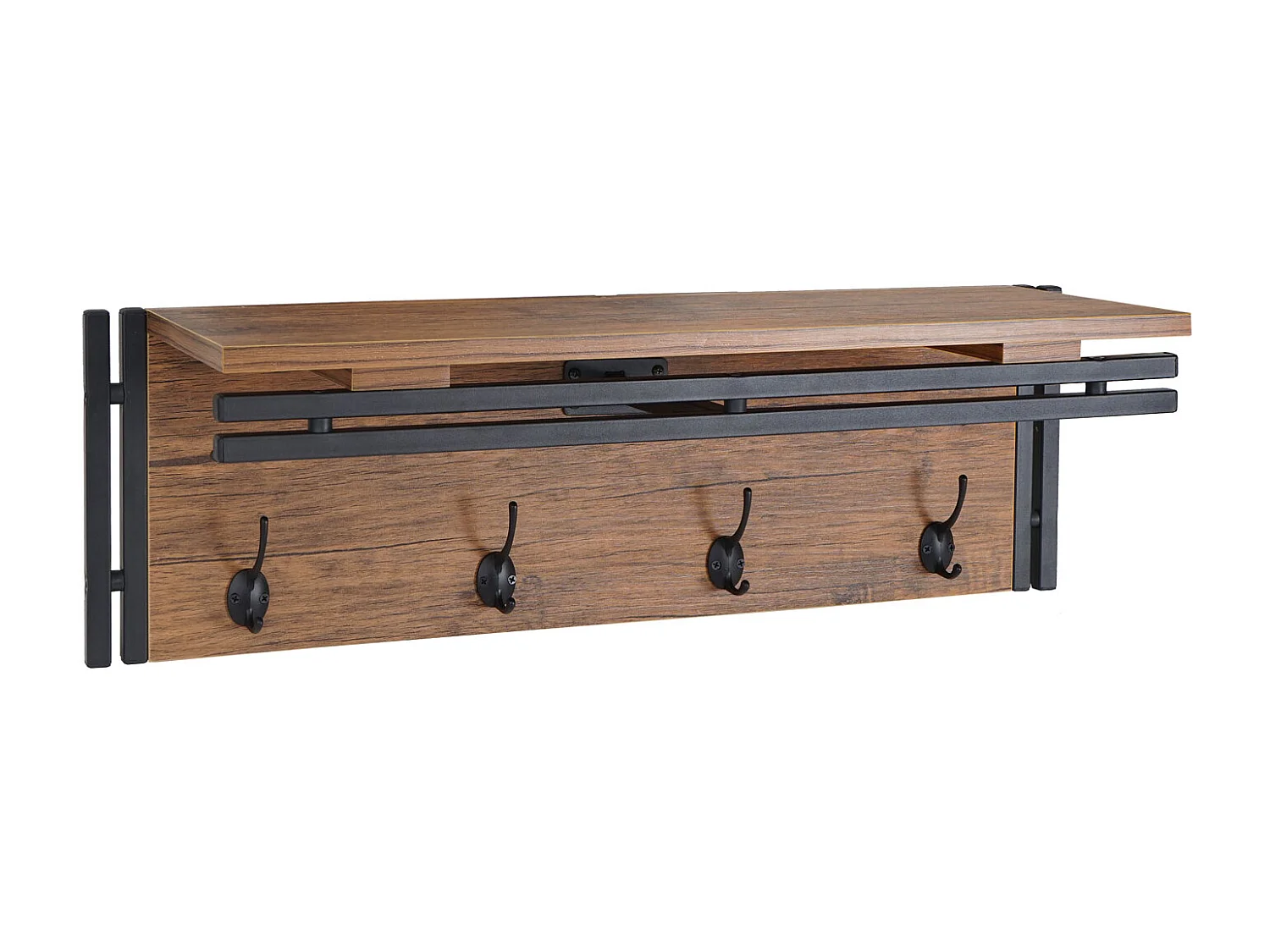 Portemanteau mural MCW-A27 Structure 3D,  aspect chêne sauvage