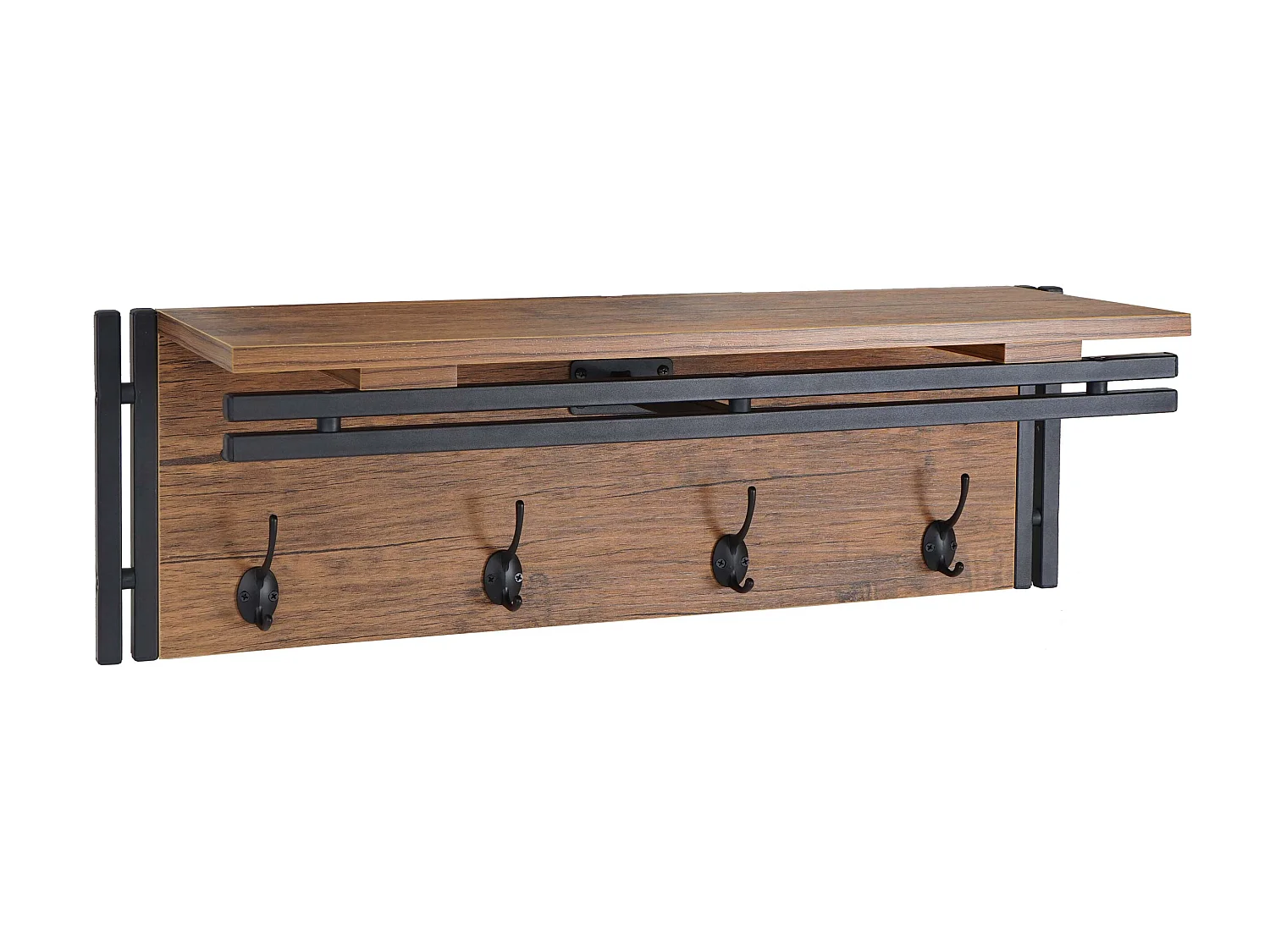 Perchero de pared MCW-A27 Estructura 3D,  Aspecto roble salvaje