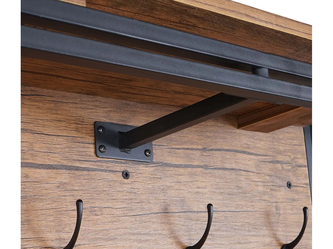 Perchero de pared MCW-A27 Estructura 3D,  Aspecto roble salvaje