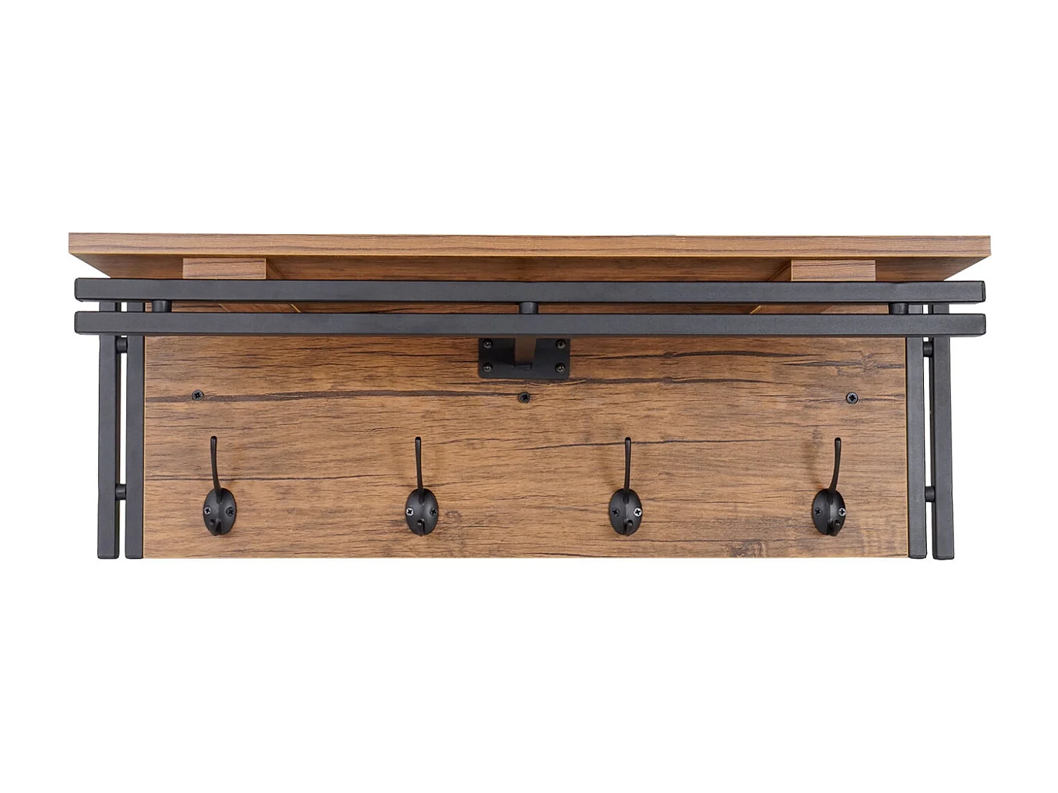 Perchero de pared MCW-A27 Estructura 3D,  Aspecto roble salvaje