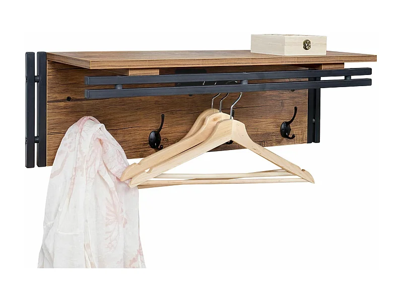 Wandgarderobe MCW-A27 3D-Struktur, Wildeiche-Optik