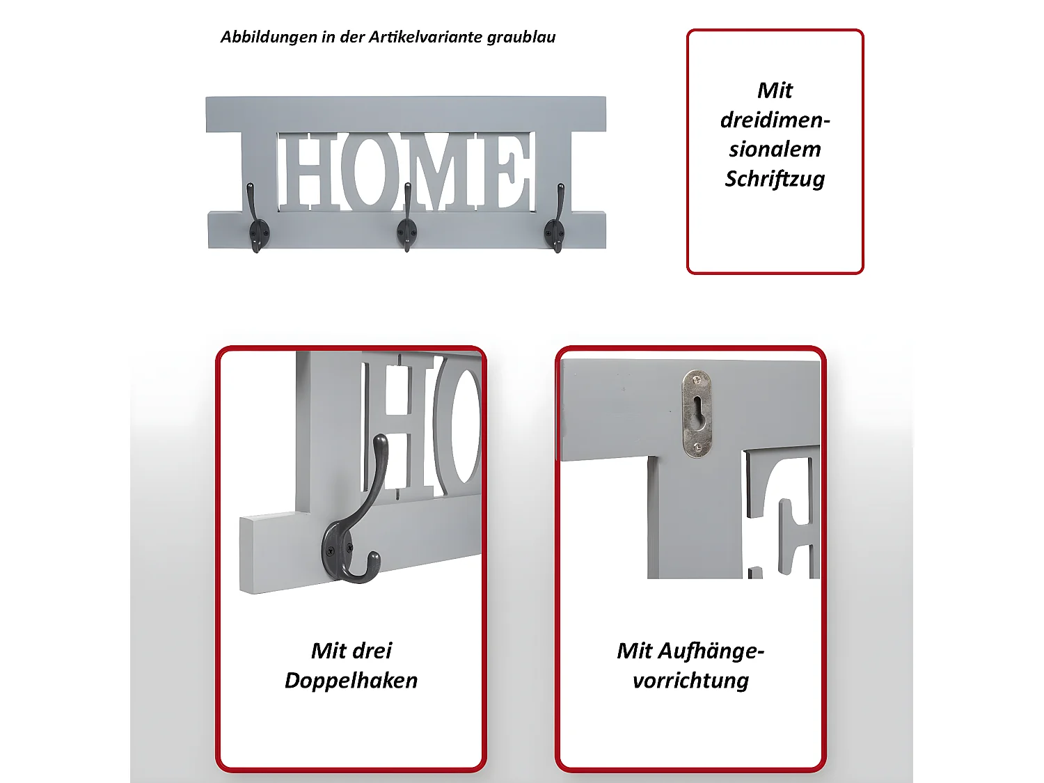 Wandgarderobe MCW-C60 Home Shabby-Look, Weiß, shabby