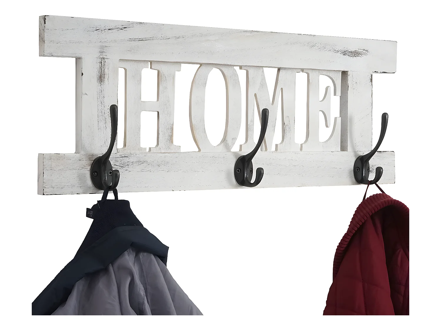 Wandkapstok MCW-C60 Home Shabby-look,  wit, shabby