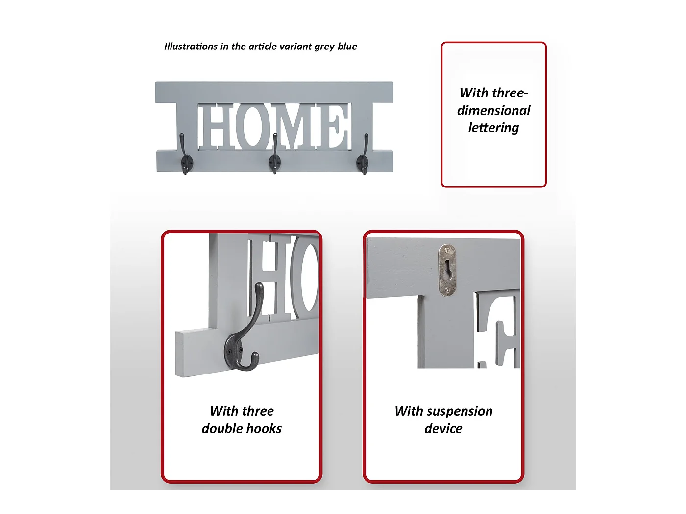Wandkapstok MCW-C60 Home Shabby-look,  wit, shabby