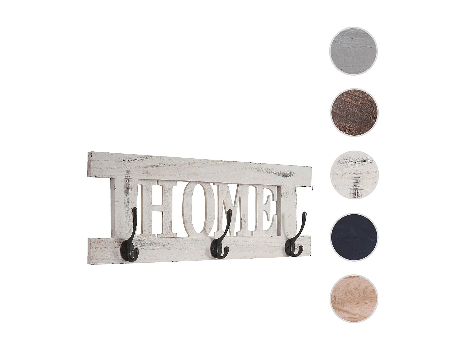 Perchero de pared MCW-C60 Home Shabby look,  blanco, shabby