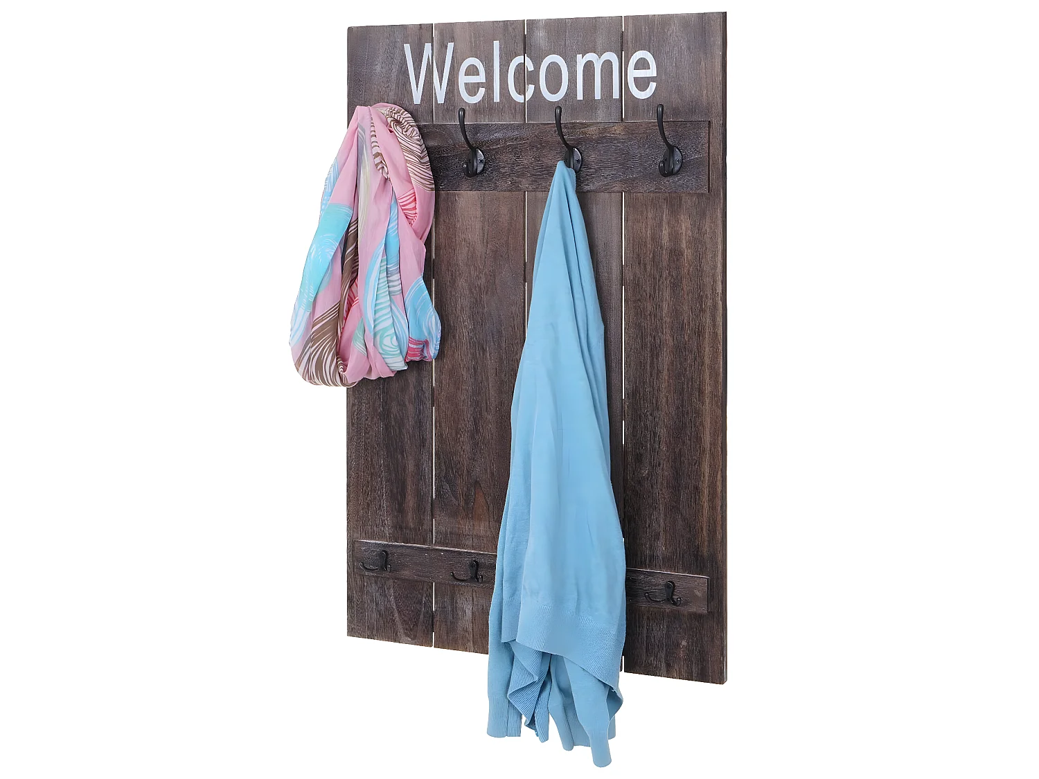 Perchero de pared MCW-C89 Welcome Shabby,  marrón, shabby