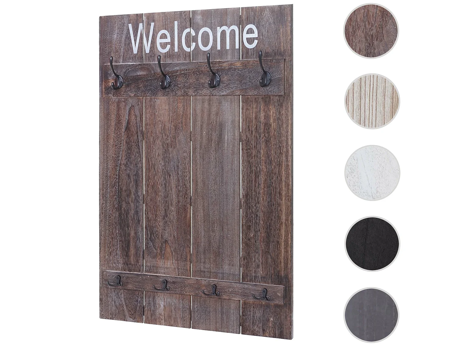 Portemanteau mural MCW-C89 Welcome Shabby,  brun shabby