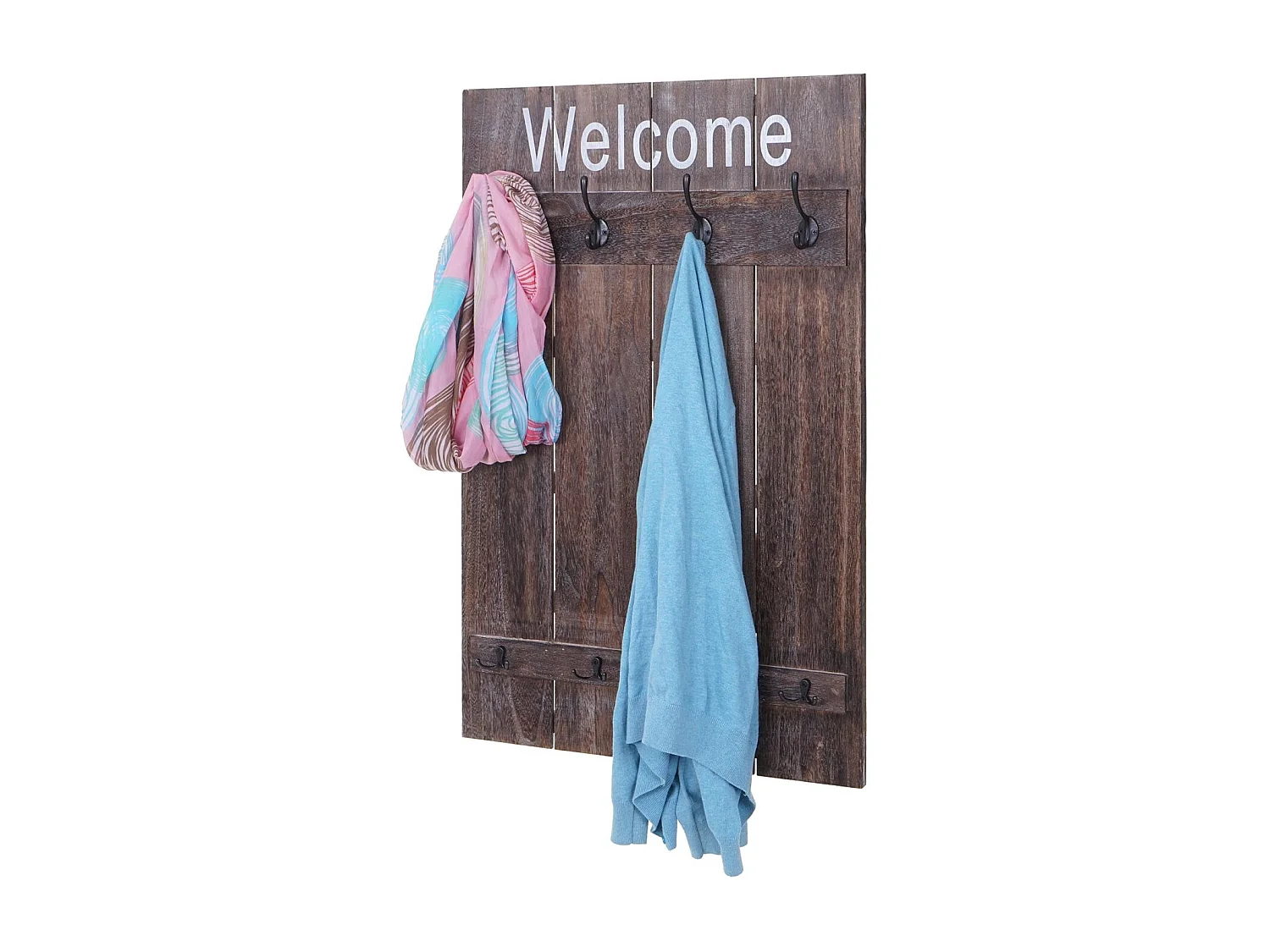 Wandkapstok MCW-C89 Welcome Shabby,  bruin, shabby