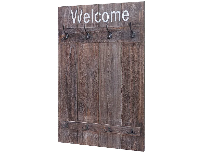 Portemanteau mural MCW-C89 Welcome Shabby,  brun shabby