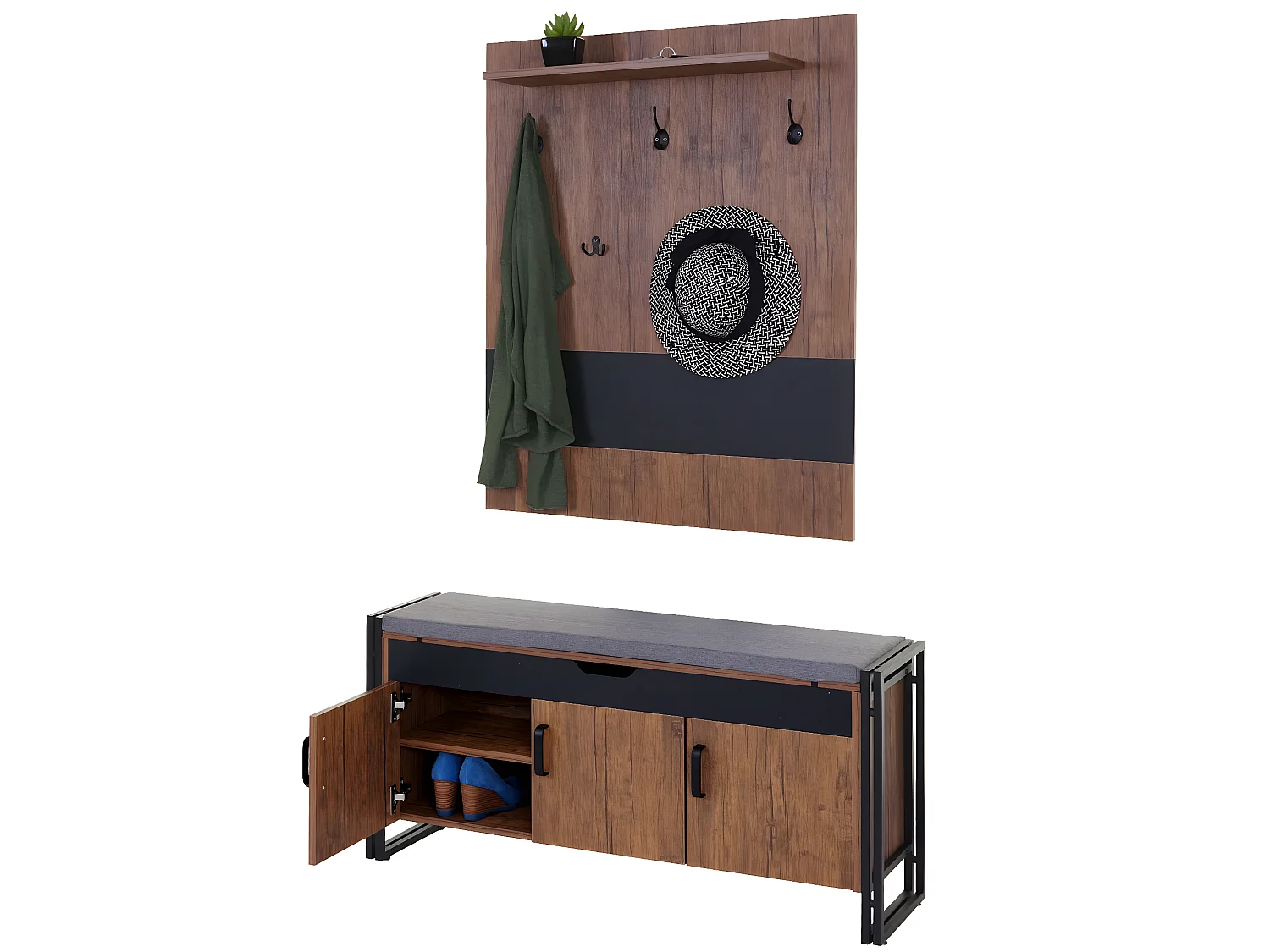 Garderobe met zitbank MCW-A27