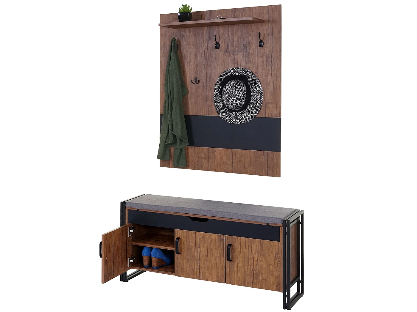 Wardrobe with bench MCW-A27